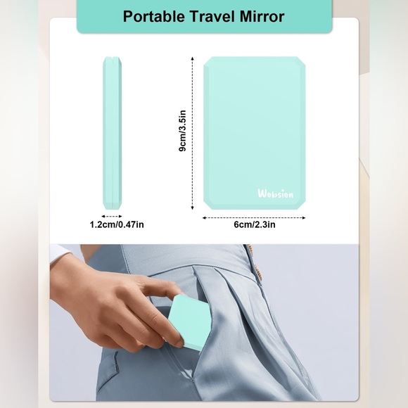 Small Compact Mirror, 1x/2x Travel Magnifying Mirror, Handheld Portable Folding - Picture 4 of 9